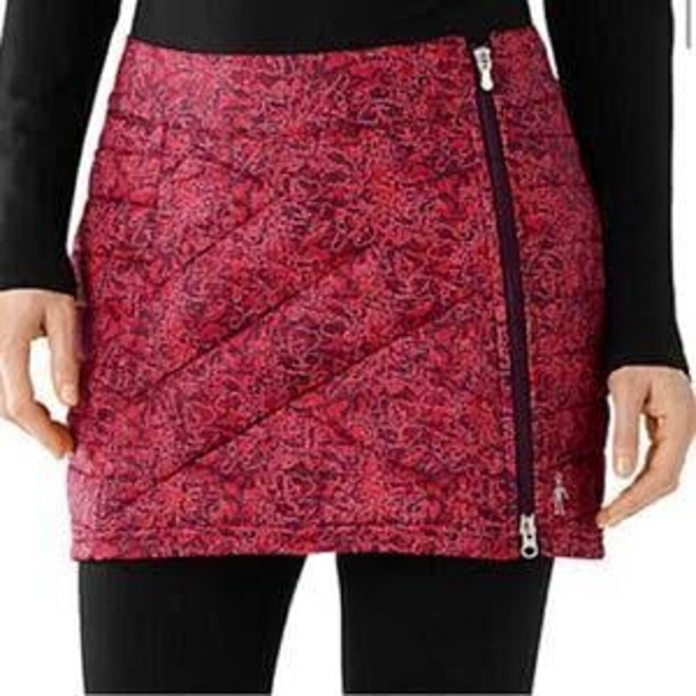 Smartwool Womens Corbet 120 Quilted Insulated Zip Skirt Mini Quilted Red Small